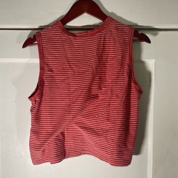 Marine Layer Womens Red Lydia Textured Stripe Tank Top - Picture 3 of 3